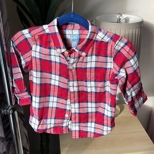 Gap Toddler Plaid Button Down Shirt Size 12-18 months